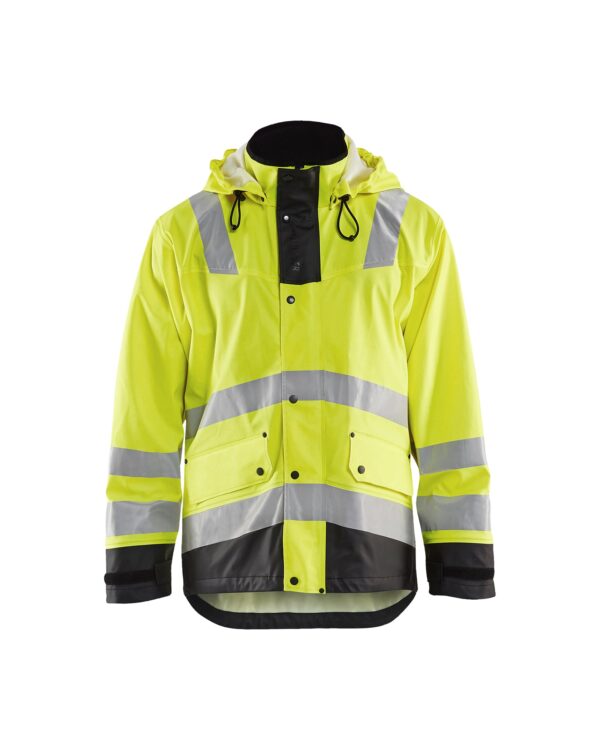 Regnjakke, heavy weight Hivis Rød/Svart