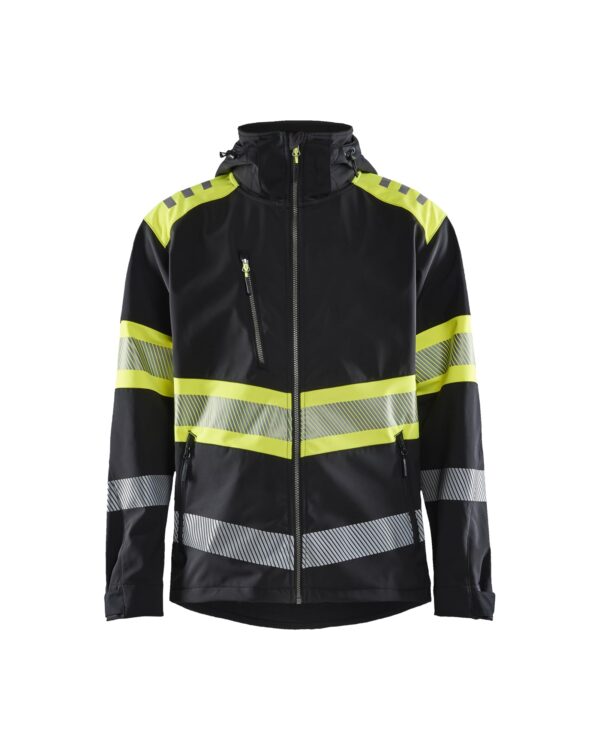 Hivis softshell jacket class 1 Svart/Varselrød