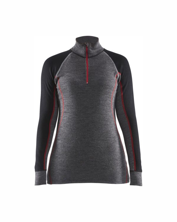 XWARM 100% MERINO Zip-neck  Women Grå/svart